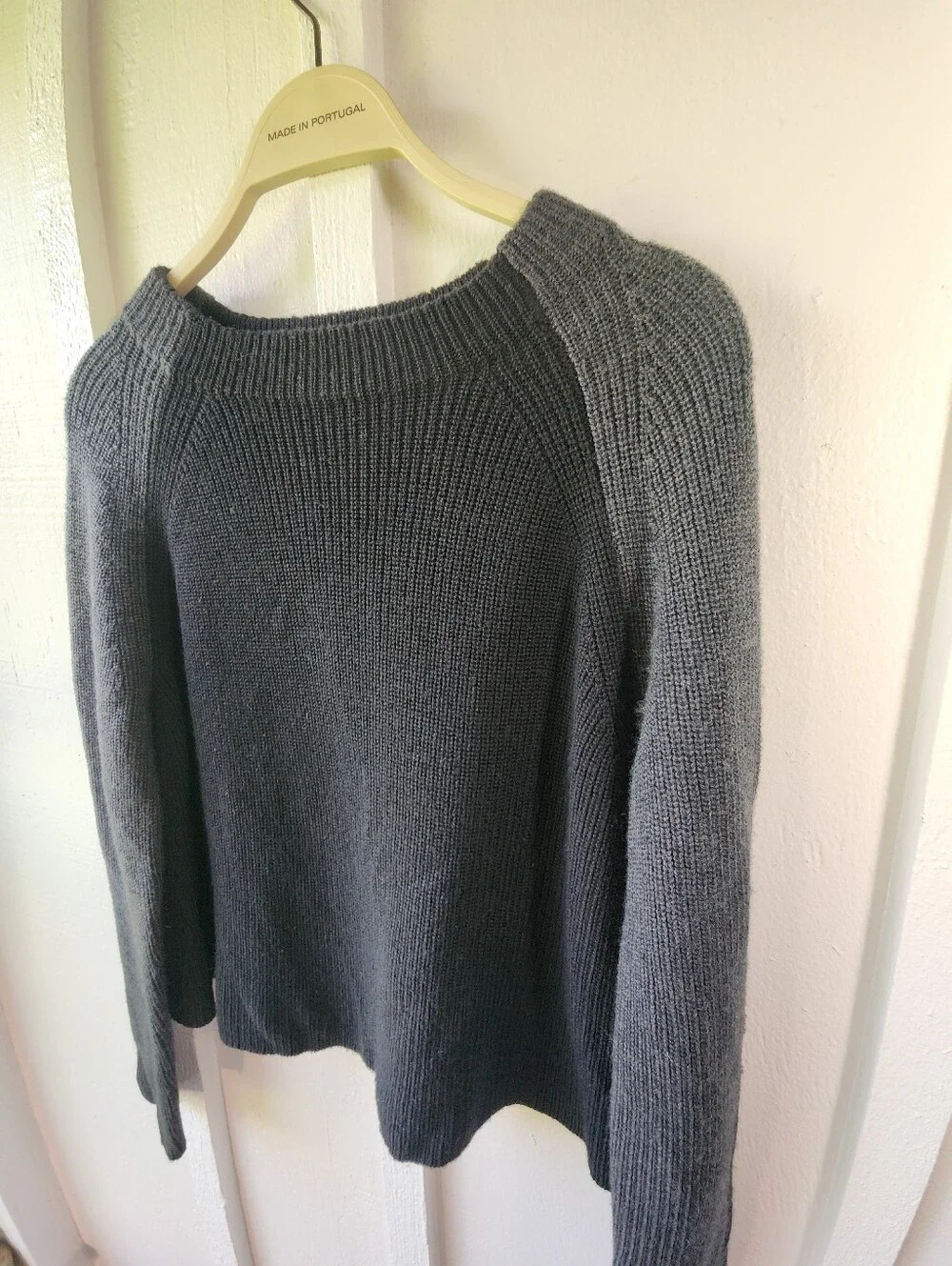 EILEEN FISHER Black Knit Color Block Long Sleeve Crew Neck Sweater Size XS